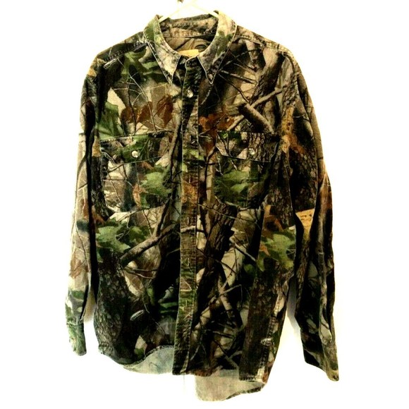 Wells Creek Realtree Hardwoods Camo Button Up Long Sleeve Shirt Men's XL - Picture 1 of 3